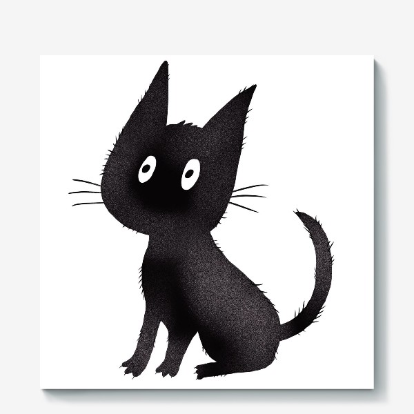 Холст &laquo;Милый чёрный кот&raquo;