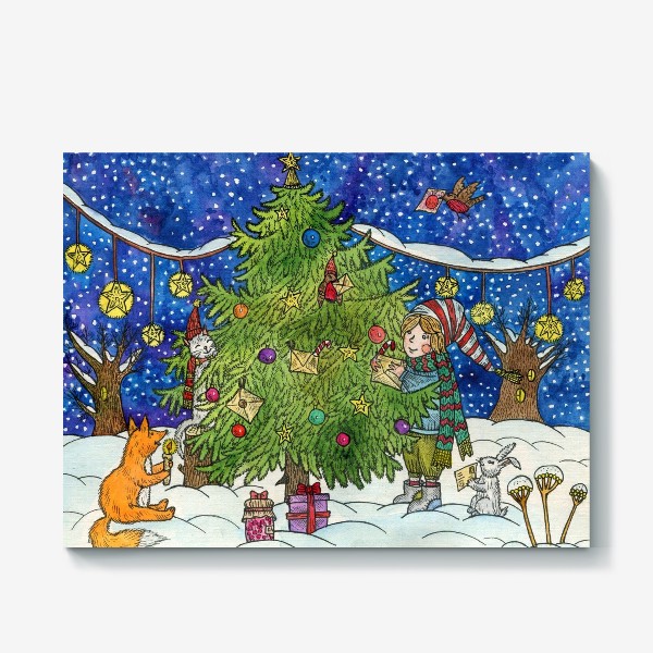 Холст «Новогодняя елка»
