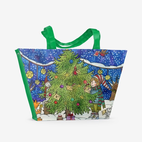 Пляжная сумка «Новогодняя елка»