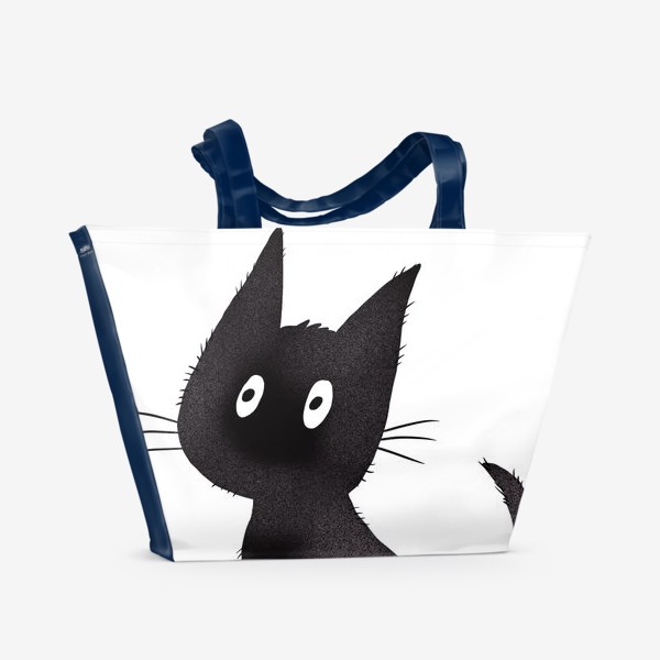 Пляжная сумка «Милый чёрный кот»