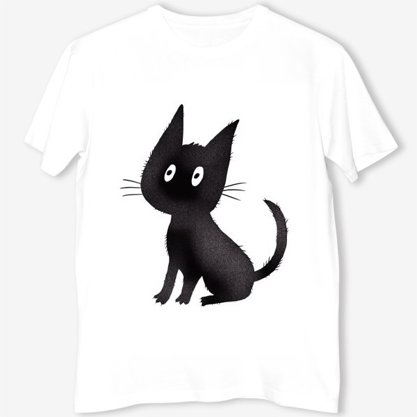 Футболка «Милый чёрный кот»