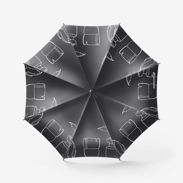 Зонт «Искусство моя жизнь. Принт для художников надпись на черном. Краски,кисти»