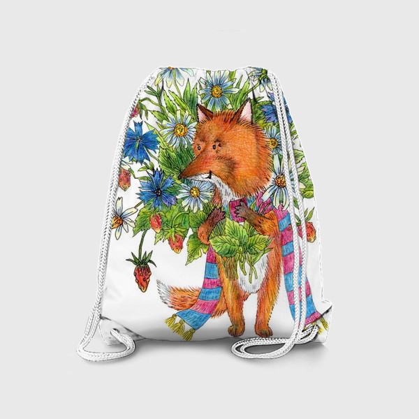 Рюкзак «Лис с букетом цветов»