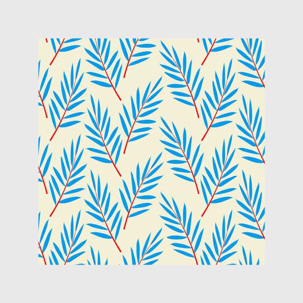 Шторы «голубые пальмовые листья»