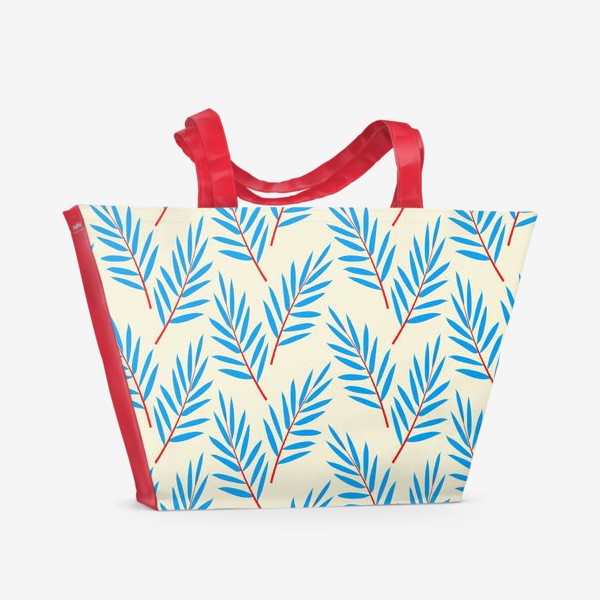 Пляжная сумка «голубые пальмовые листья»