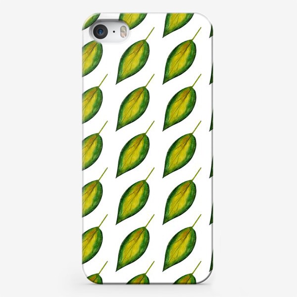 Чехол iPhone «Паттерн зелёные листья»