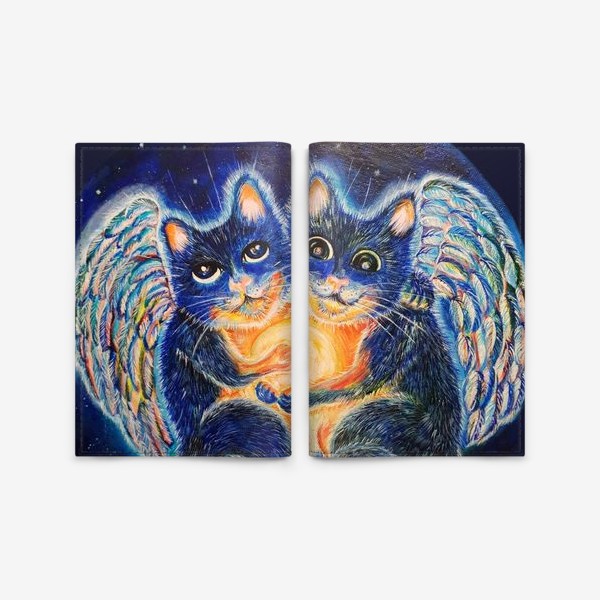 Обложка для паспорта «Крылатые коты Чудо»