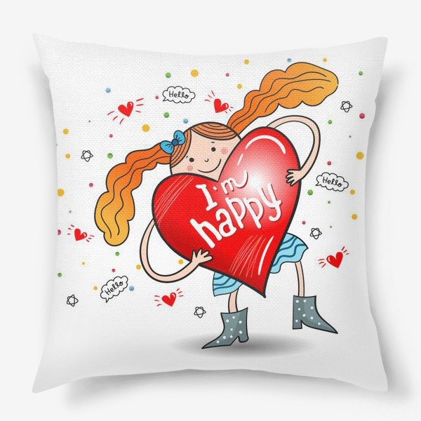Подушка «Девочка с сердцем»