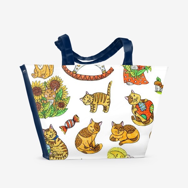 Пляжная сумка «Кошки и коты»