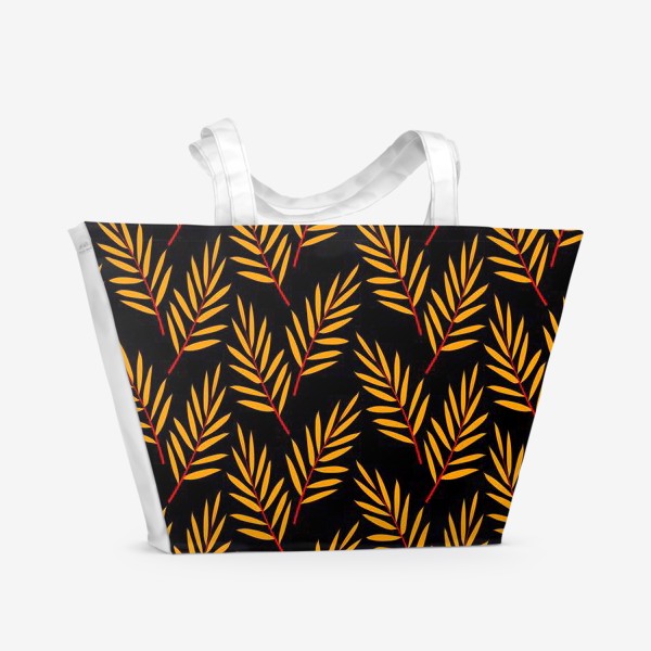 Пляжная сумка «оранжевые пальмовые листья»