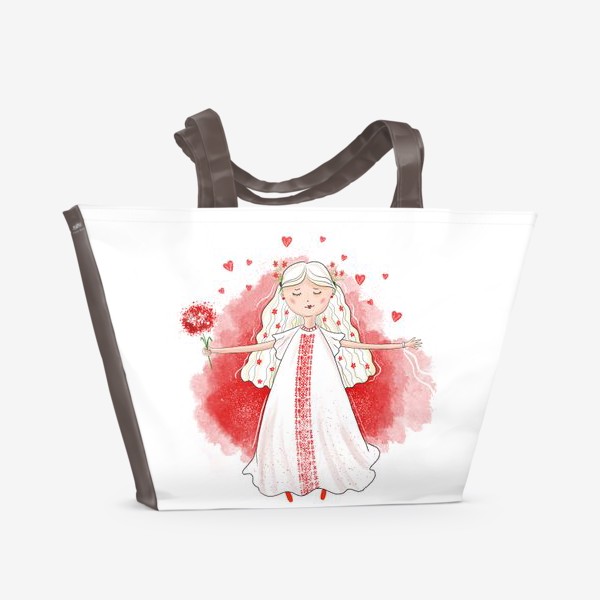 Пляжная сумка «Девочка Любовь и мир. Для мамы, бабушки»