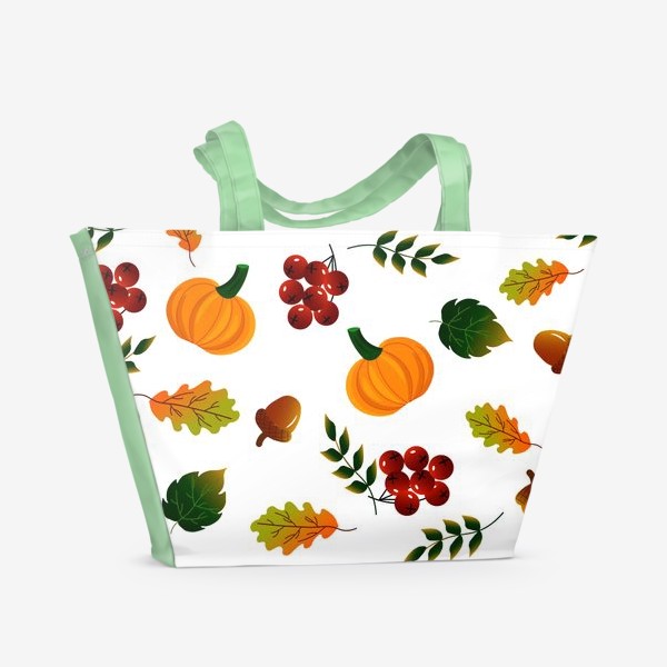 Пляжная сумка «Осенний паттерн с тыквой»