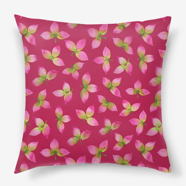 Подушка «Розовые листья»