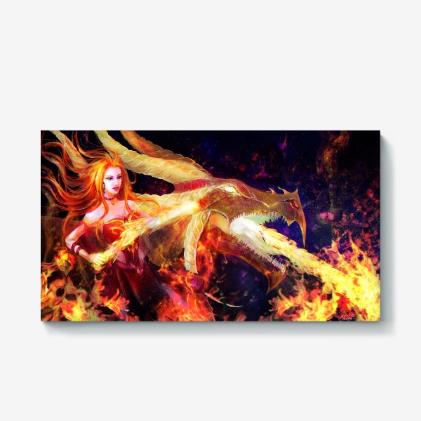 Холст «Лина - огненная девушка»
