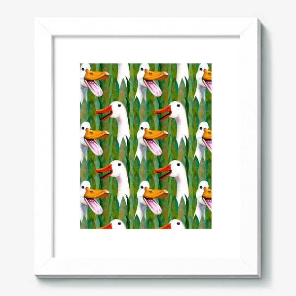 Картина «Паттерн кричащие гуси в траве»