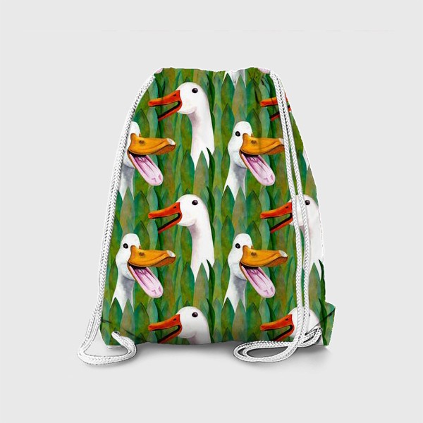 Рюкзак «Паттерн кричащие гуси в траве»