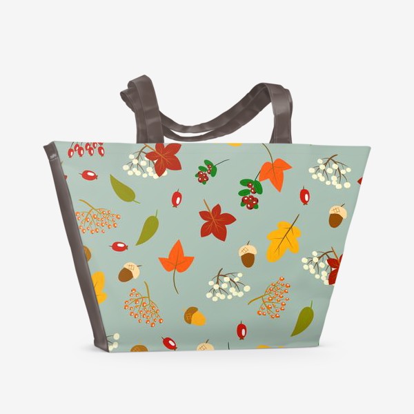 Пляжная сумка &laquo;осенние листья и ягоды&raquo;