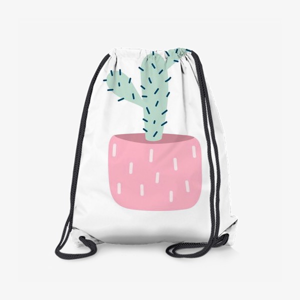 Рюкзак «Милый кактус в розовом горшке. Симпатичное домашнее растение»