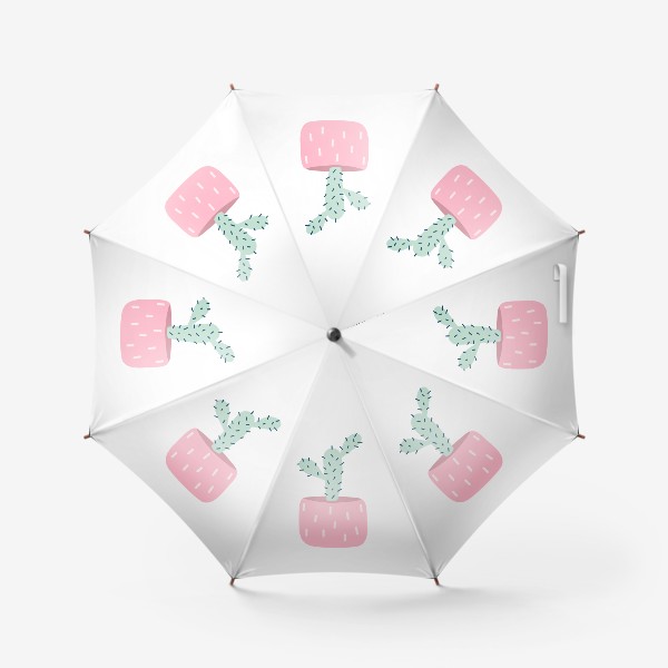 Зонт «Милый кактус в розовом горшке. Симпатичное домашнее растение»