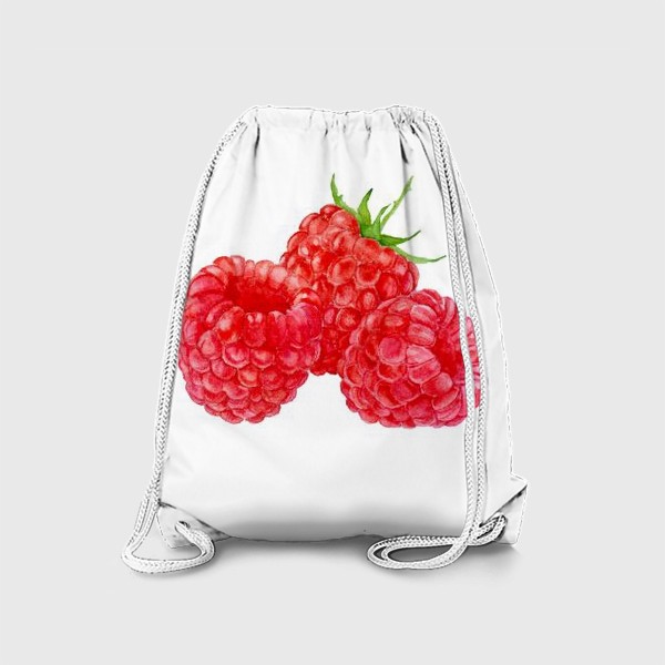 Рюкзак «Raspberries on white background, watercolor drawing.»