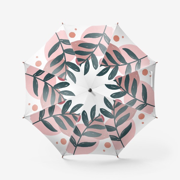Зонт «Лаконичная веточка на фоне пастельных кругов»