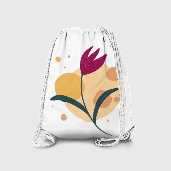 Рюкзак «Лаконичный цветок на фоне пастельных кругов»