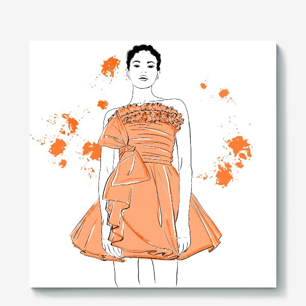 Холст &laquo;Девушка в оранжевом платье.Белая негритянка&raquo;