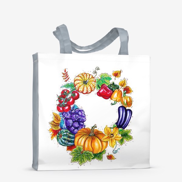 Сумка-шоппер «Осенний овощной венок»