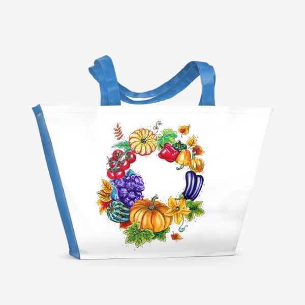 Пляжная сумка «Осенний овощной венок»