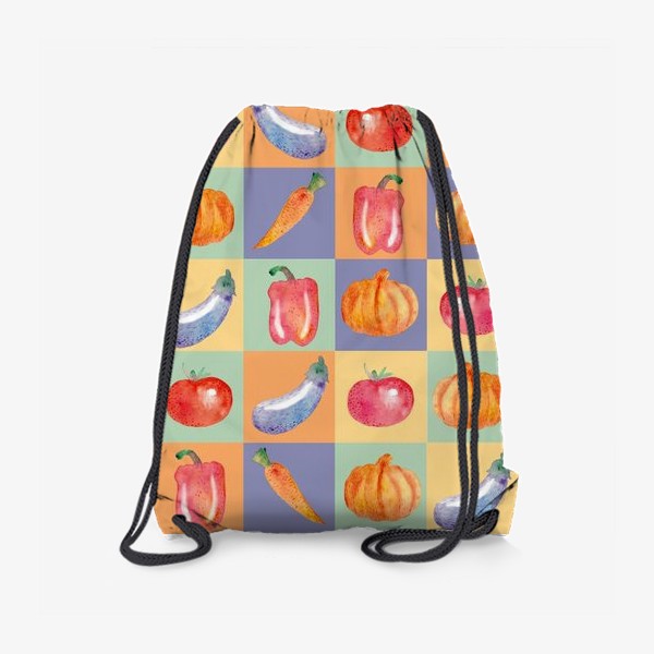 Рюкзак «Овощи (перец, баклажан, помидор, тыква, морковь), поп-арт»