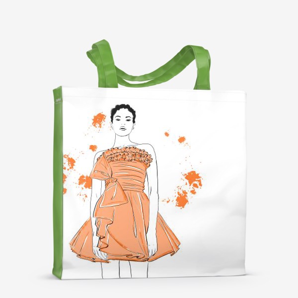 Сумка-шоппер &laquo;Девушка в оранжевом платье.Белая негритянка&raquo;
