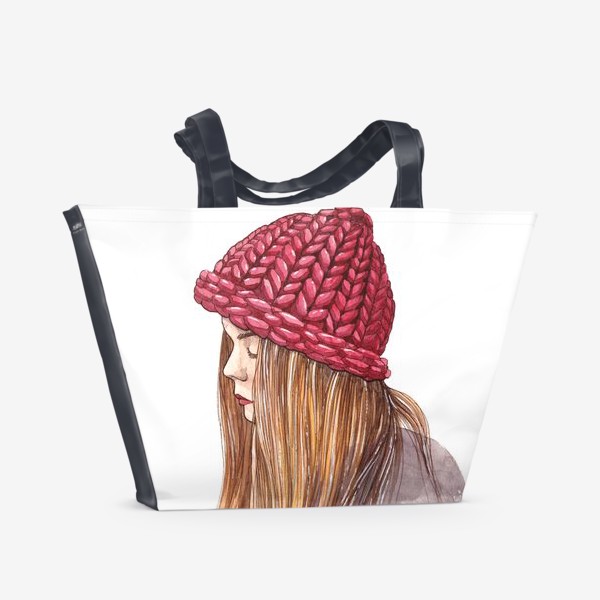 Пляжная сумка «Красная шапочка (Девушка в шапке)»