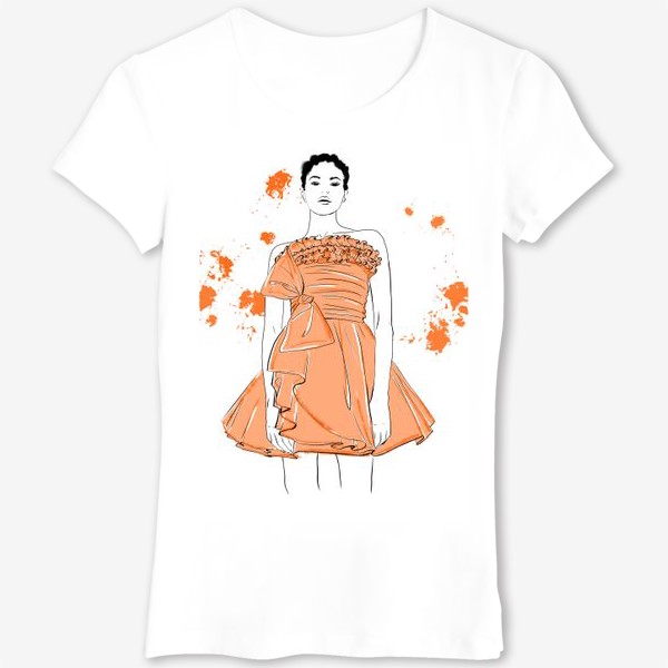 Футболка &laquo;Девушка в оранжевом платье.Белая негритянка&raquo;