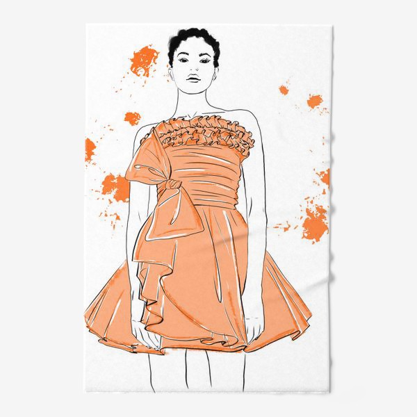 Полотенце &laquo;Девушка в оранжевом платье.Белая негритянка&raquo;