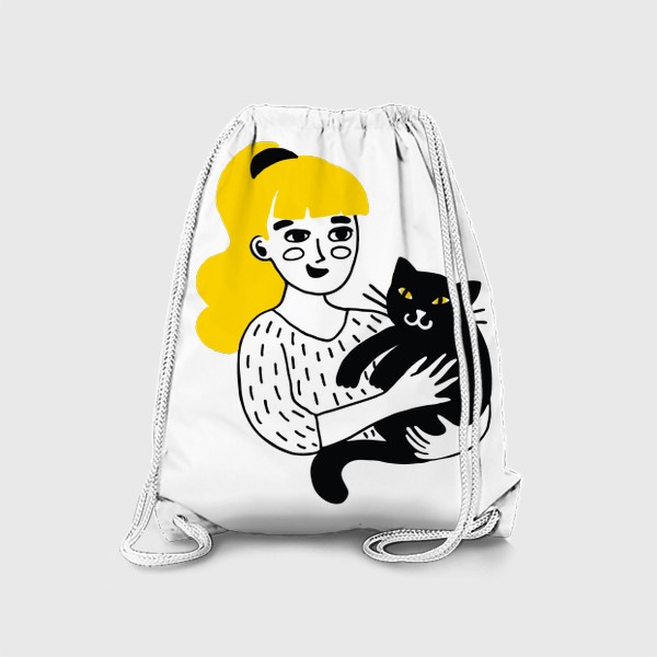 Рюкзак «Девушка с черным котом»