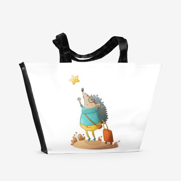 Пляжная сумка «Ежик и звездочка»