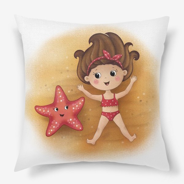 Подушка «Девочка и морская звезда»