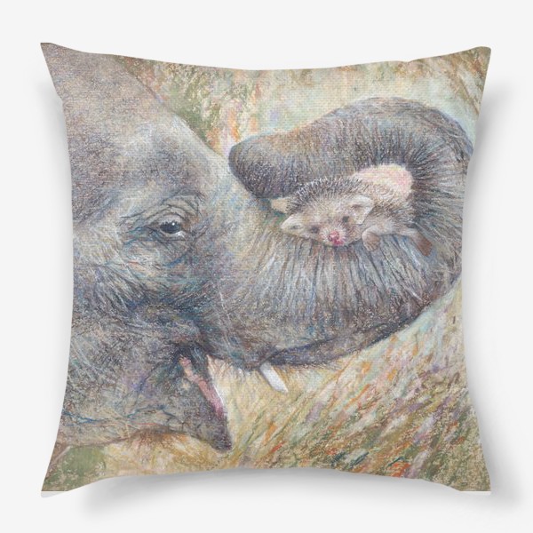 Подушка «Слон и ежик , теплые .»