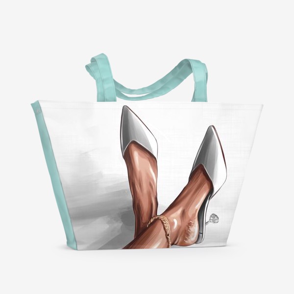Пляжная сумка «Лодочки серый»