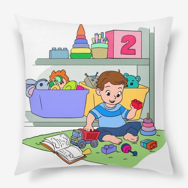 Подушка «Ребенок в детской комнате»