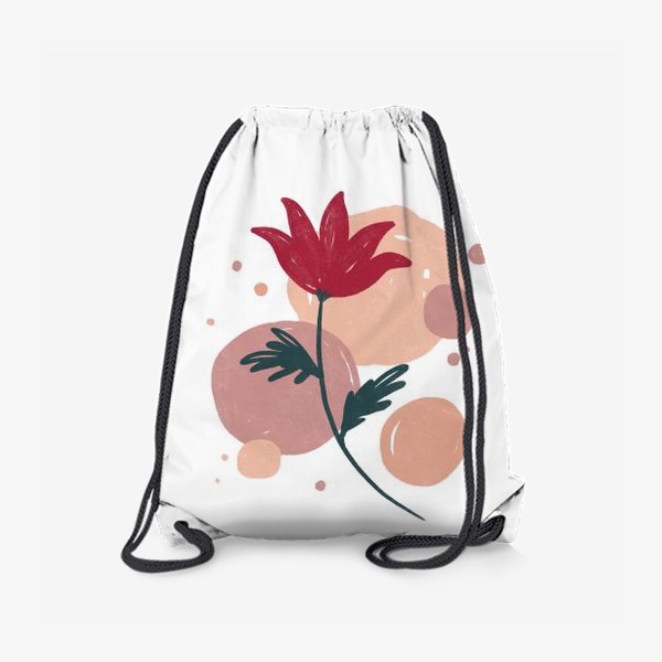 Рюкзак «Лаконичный цветок на фоне пастельных кругов 2»