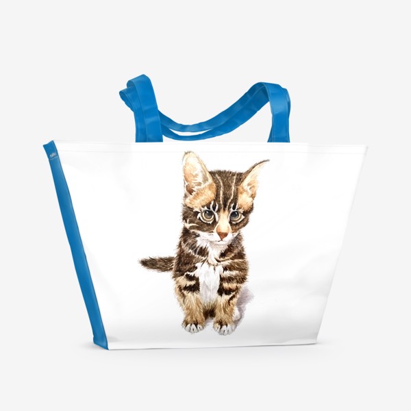 Пляжная сумка «Милый котенок сидит»