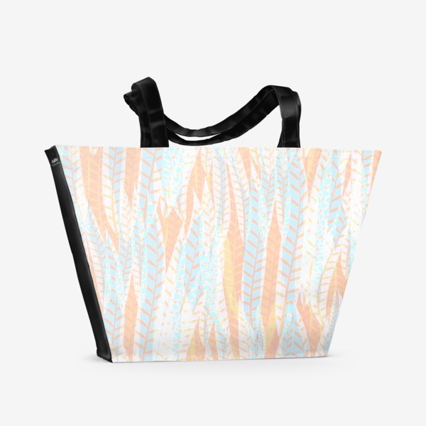 Пляжная сумка «абстрактные листья и перья»