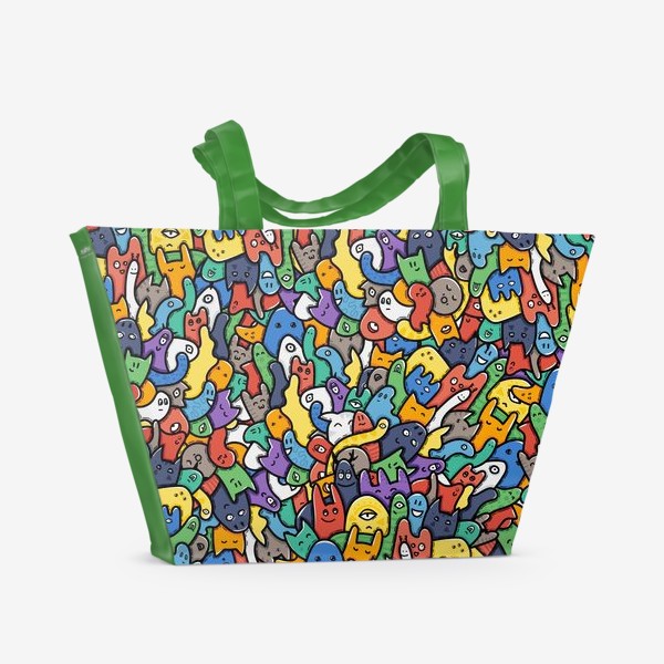 Пляжная сумка «Клубящиеся мысли цветной дудл»