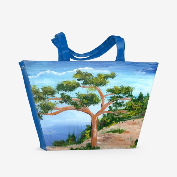Пляжная сумка «Сосна. Море. Небо. Счастье быть!»