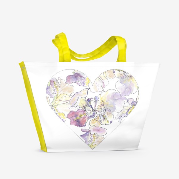 Пляжная сумка «Цветочное сердце - на память о приятном»