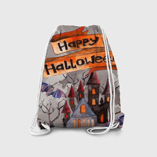 Рюкзак «Happy Halloween. Счастливого Хелоуина. Постер-открытка символика Хелоуина»