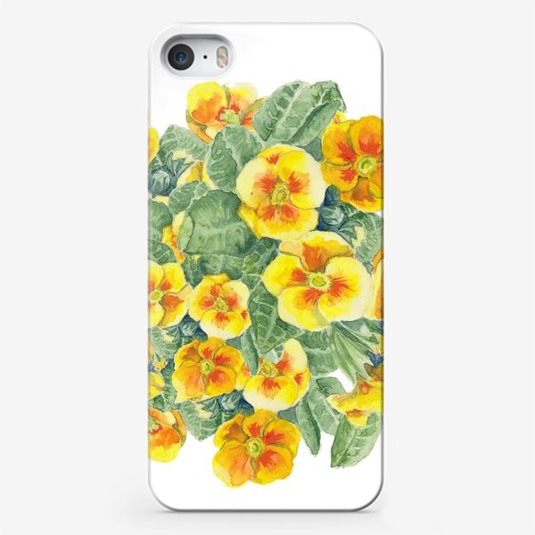 Чехол iPhone «Акварельные цветы. Примула. Первоцвет. Желтые цветы»