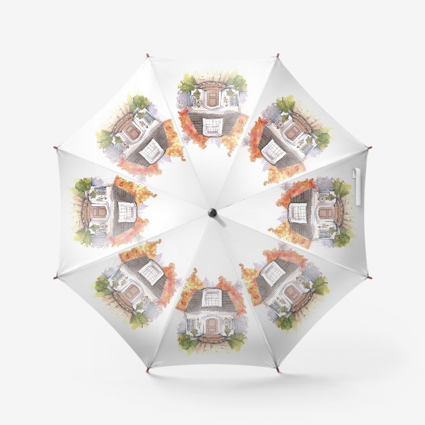 Зонт «Осенний домик»