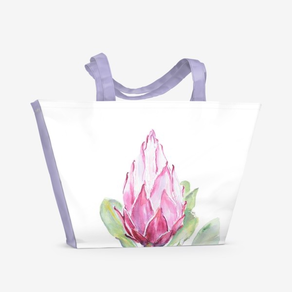 Пляжная сумка «Акварель. Экзотический цветок.»